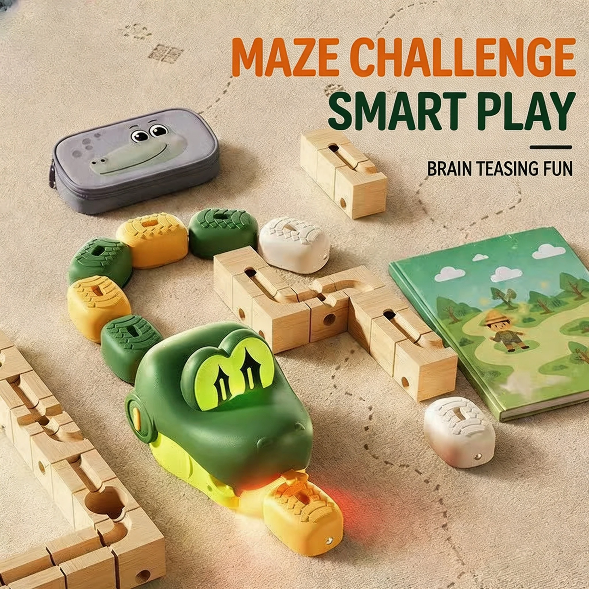 Magnetic Connecting snake, 2-Player RC Battle Snake Toy with Track, STEM Educational Gift for Boys Kids