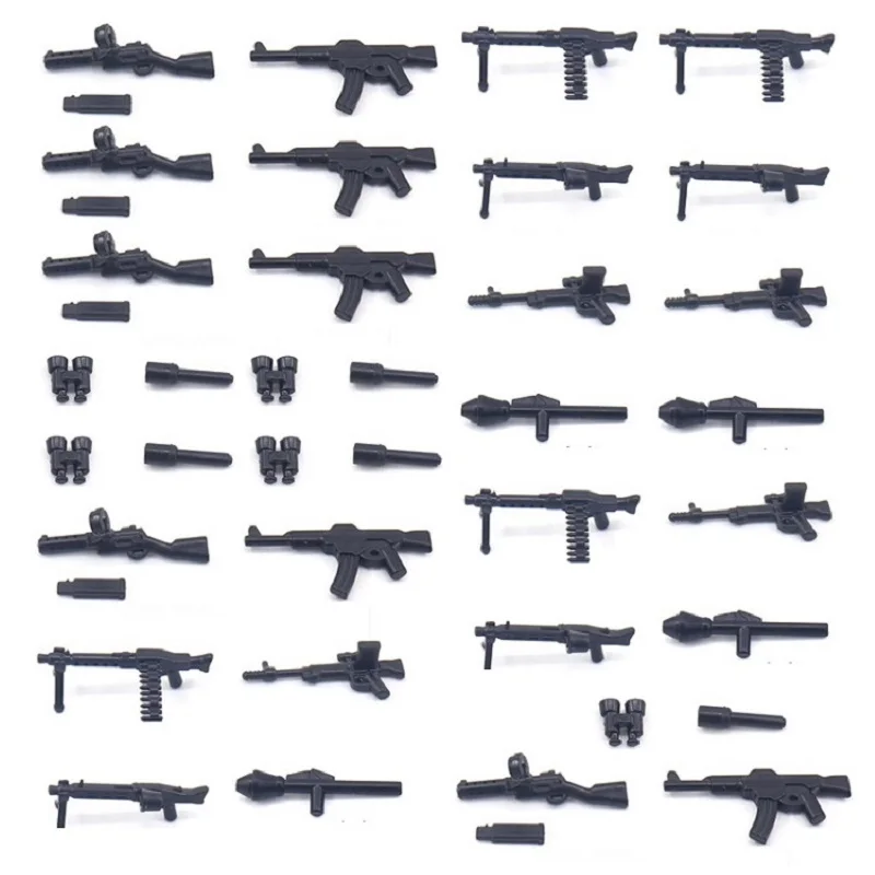 WW2 Military Weapon Box Mini Action Figures Accessories Moc Building Blocks Army Soldiers Guns Part Bricks Toys Childen juguetes