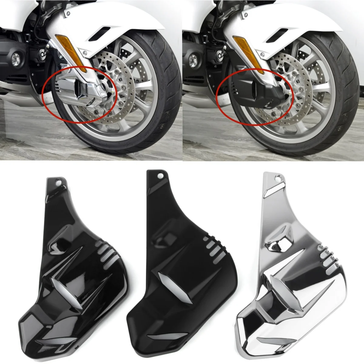 

Black/Chrome Front Brake Caliper Cover Trim Accessories Fits For Honda Gold Wing GL 1800 Tour DCT Airbag GoldWing GL1800 2018-24