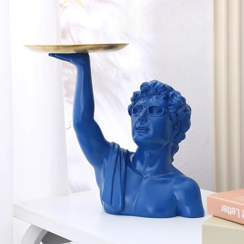 Storage Function David Statue, Resin Bead Treasure Box Storage Container, Home Office Desk Decoration, Practical Sculpture Gift