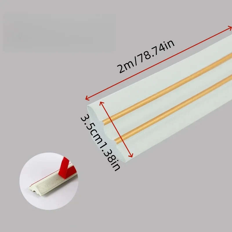 1 قطعة 2 متر/78.74in ذاتية اللصق لينة NBR المواد جدار الفجوة ديكور خط اللوح سقف صب خط بلاط الفجوة ديكور خط جدار الكسوة