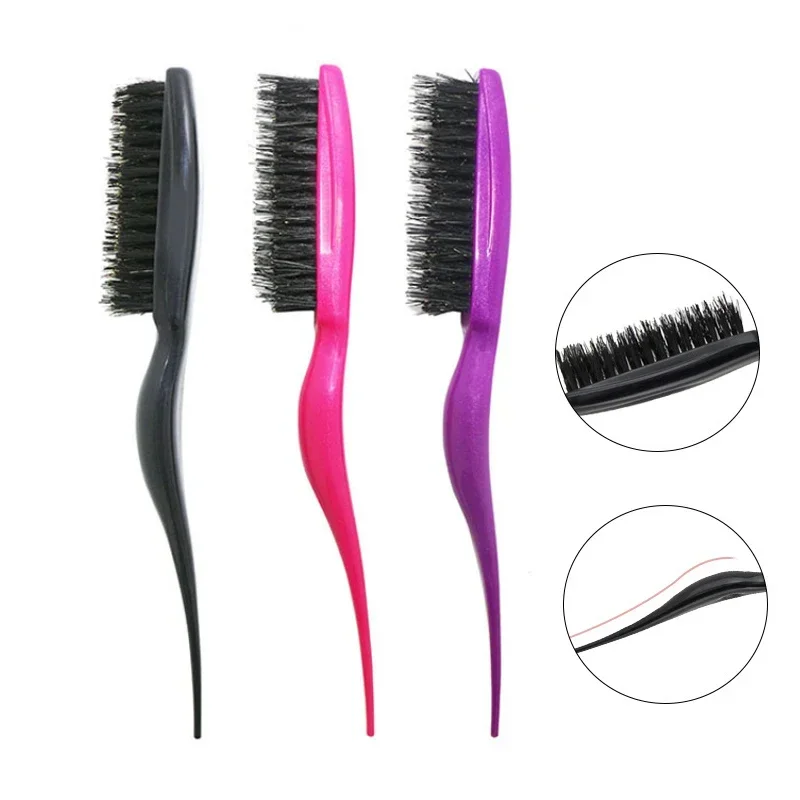 1Pc Hair Brushes Comb Slim Line Women Convenient Salon Boar Bristle Profession Styling Tools DIY High Quality Hairdressing Combs