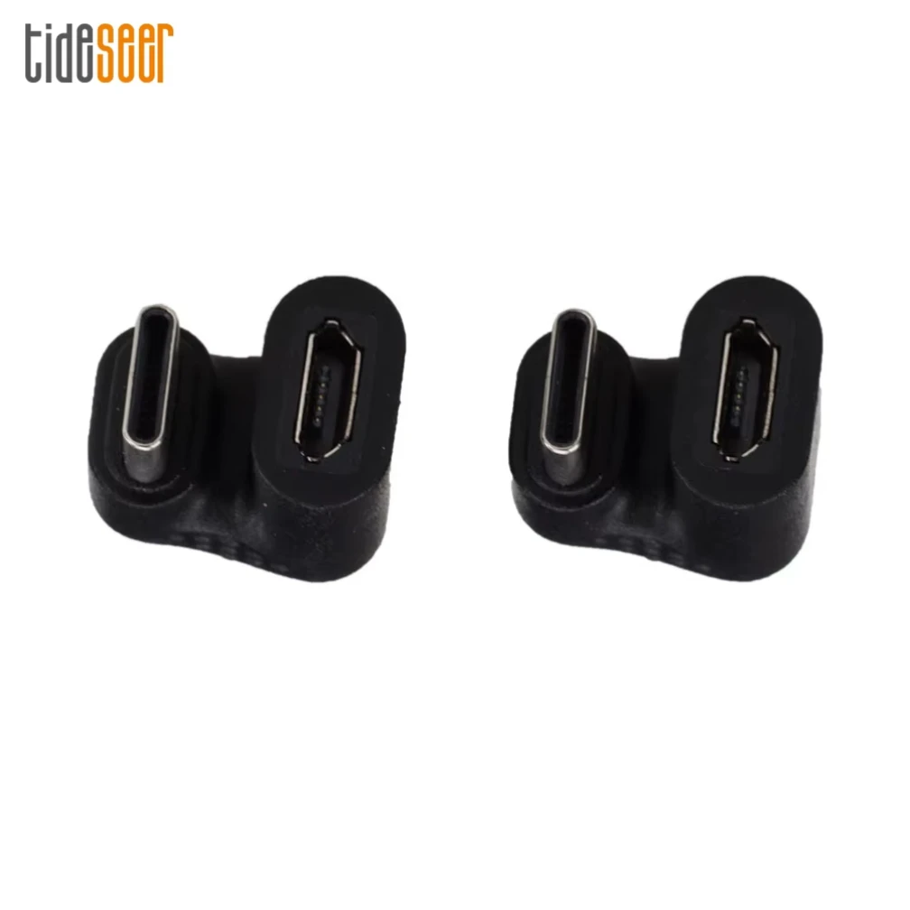 100pcs 360 Degree Angle U-shaped USB Type C Male To Micro 5Pin Female Adapter Connector For Xiaomi Smart Phone Converter