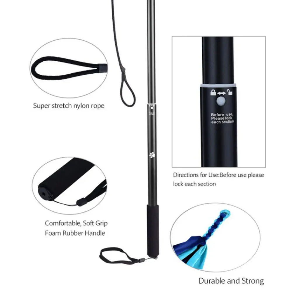 Extendable Dog Flirt Pole Dog Lure Pole Interactive Dogs Teaser Wand Pet Chew Toy with Chewing Rope Pet Supply for Pet Exercise