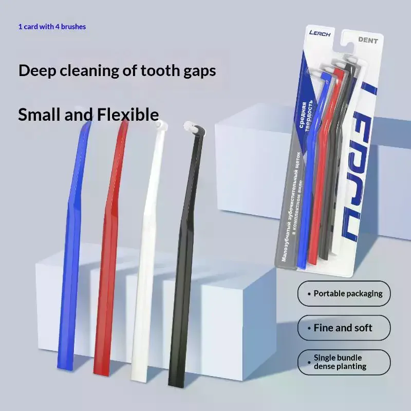 Soft Hair Small Head Single-Beam Toothbrush For Interdental Cleaning Adult Oral Care Deep Cleaning Tool For Teeth Implants