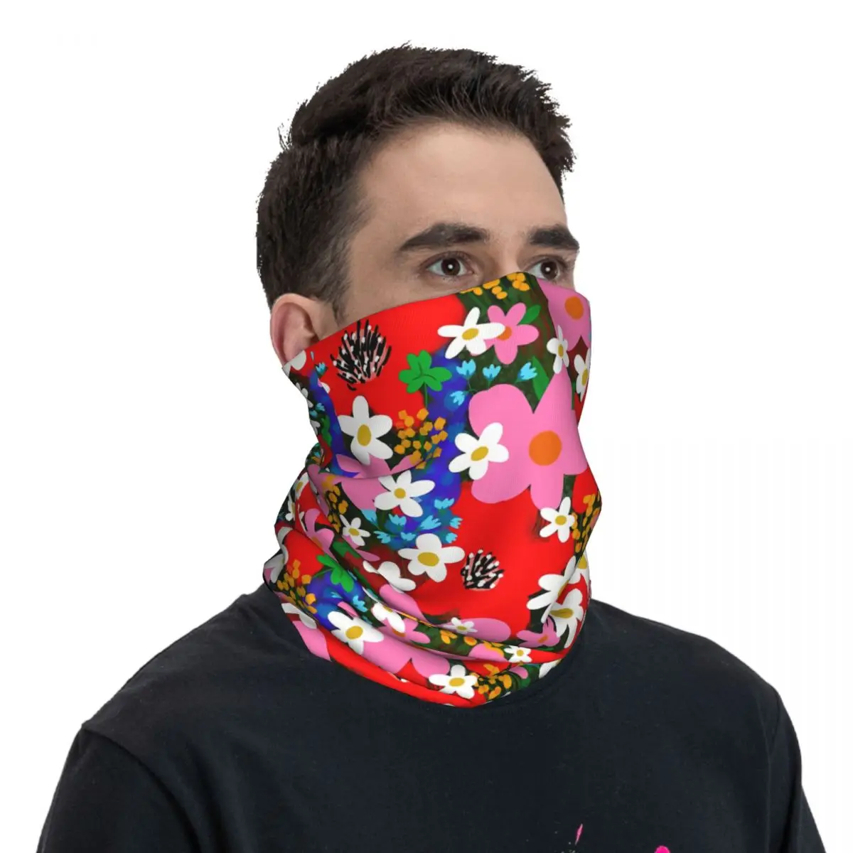 Flower Power Bandana na szyję Biały szalik Wielofunkcyjne nakrycie głowy Wędkarstwo Unisex Dorośli Zima