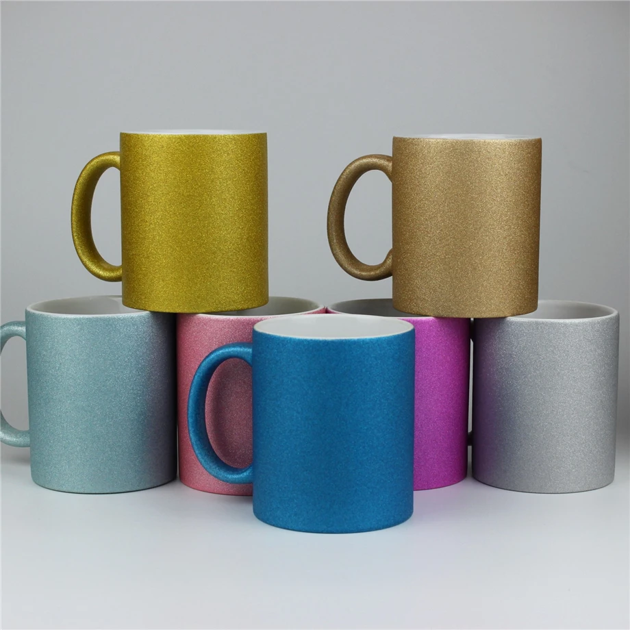 

96pcs/Lot 320ml/11oz Sublimation Ceramic Mug Sparkling/Fluorescent/UV Tumbler Porcelain China Cup DIY Designs In White Box