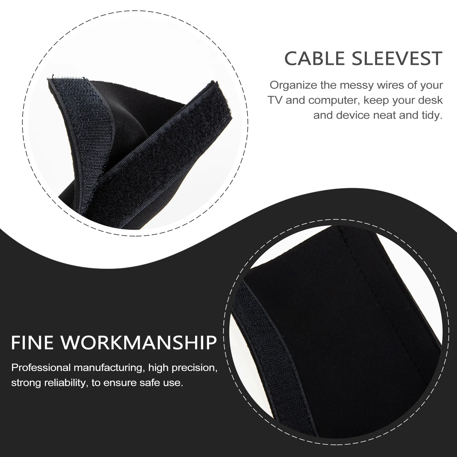 

Computer Wire Protection Case Cord Sleeve Black Cable Laptop Protector Organizer for Desk Electronic Management Protective