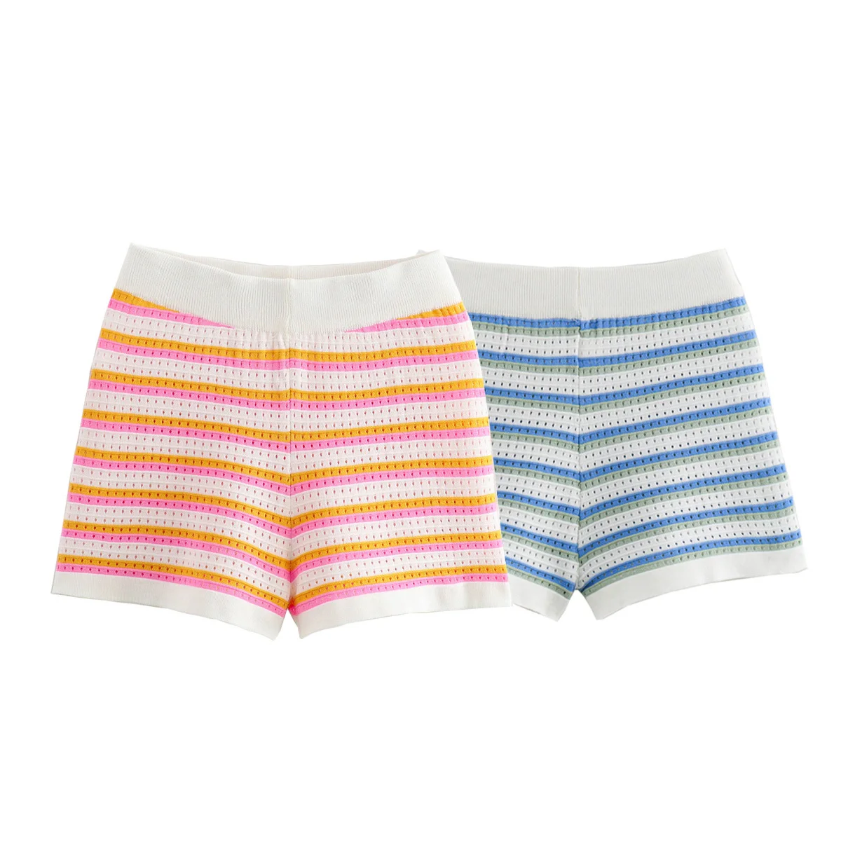 

HH TRAF Summer Female Knitting Shorts Elastic Waist Tight Short Pant Hollow Women's Sweet Style Women's Mini Shorts Y2k Mujer