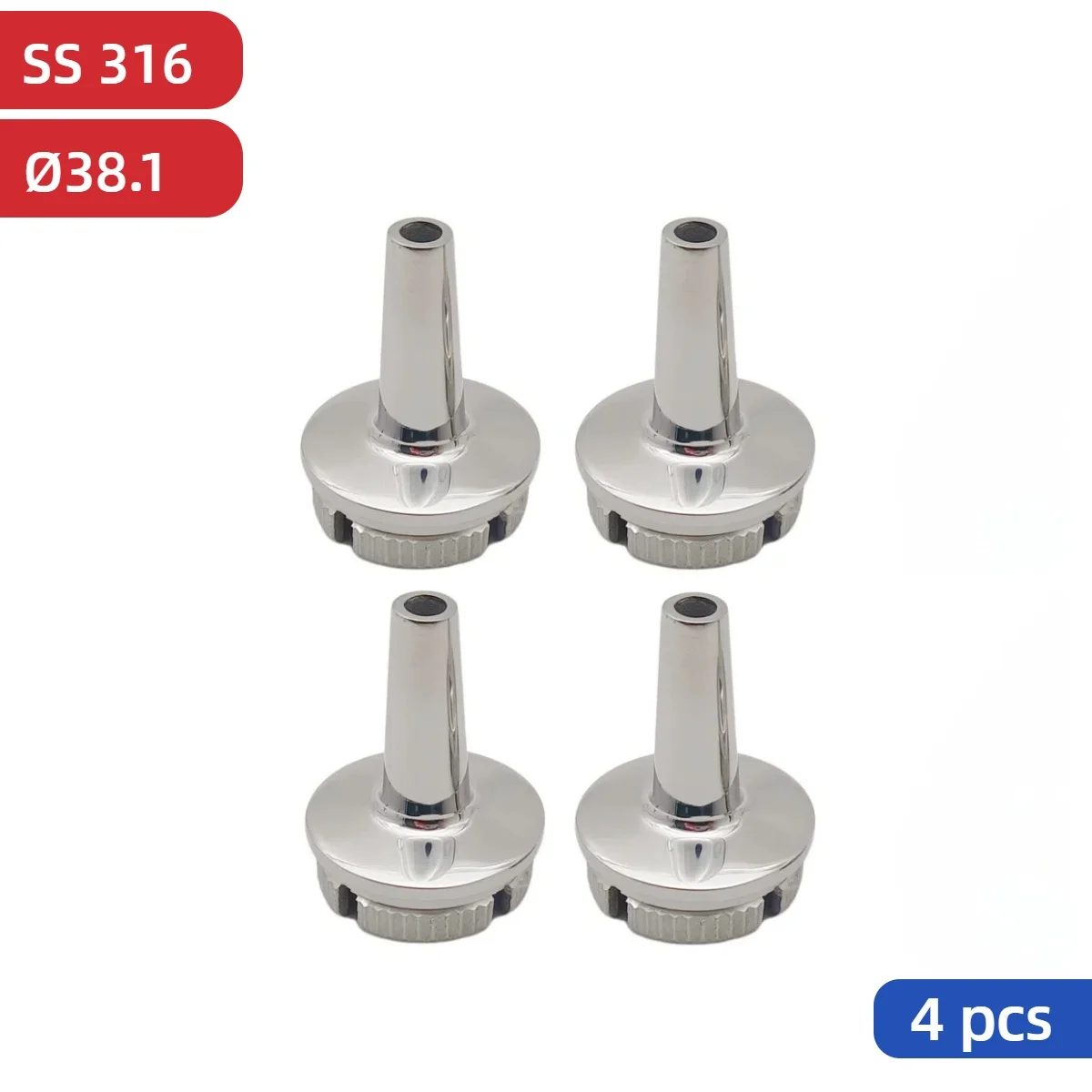 4 PCS 316 Stainless Steel Handrail Support 38.1mm Railing Support for Welding