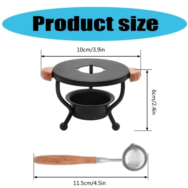 Wax Seal Warmer Wax Seal Furnace Sealing Wax Set with Spoon Wax Melting Pots for Wax Beads KXRE