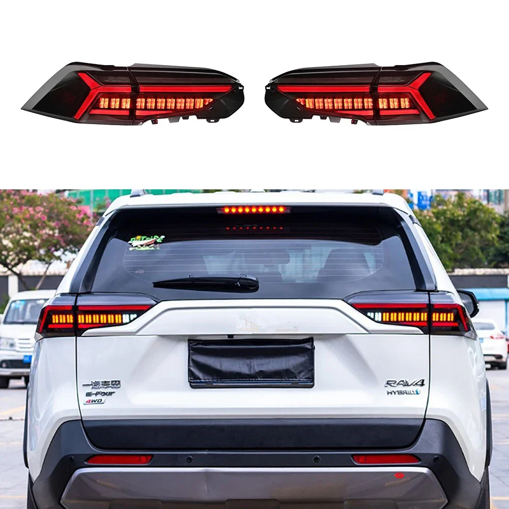 Car LED Taillight Assembly 2019-2023 Fit For Toyota RAV4 RAV 4 Rear Driving Light + Brake + Reverse Lamp +Turn Signal Light