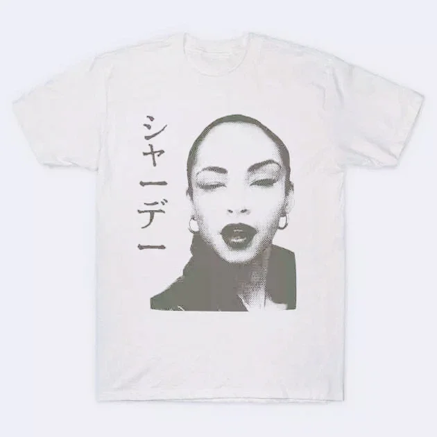 الأمريكية الرجال النساء Sade اليابان جولة القطن تي شيرتات قصيرة الاكمام للجنسين الصيف موضة جديدة مستديرة الرقبة الرجعية موضة المحملة القمم #4