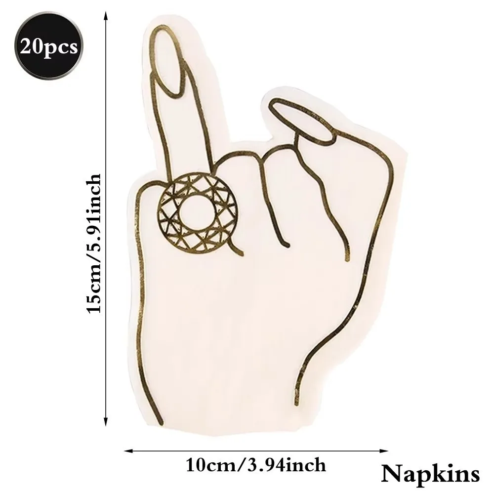 20pcs Funny Disposable Bachelorette Party Napkins Eco-friendly Wedding Tissue Decor Ring Finger Napkins Bridal Shower Gift