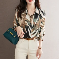 Streetwear Vintage Long Sleeve Chiffon Shirts for Women Casual Tops Office Lady Spring Blouses Camisa Feminina Ropa De Mujer