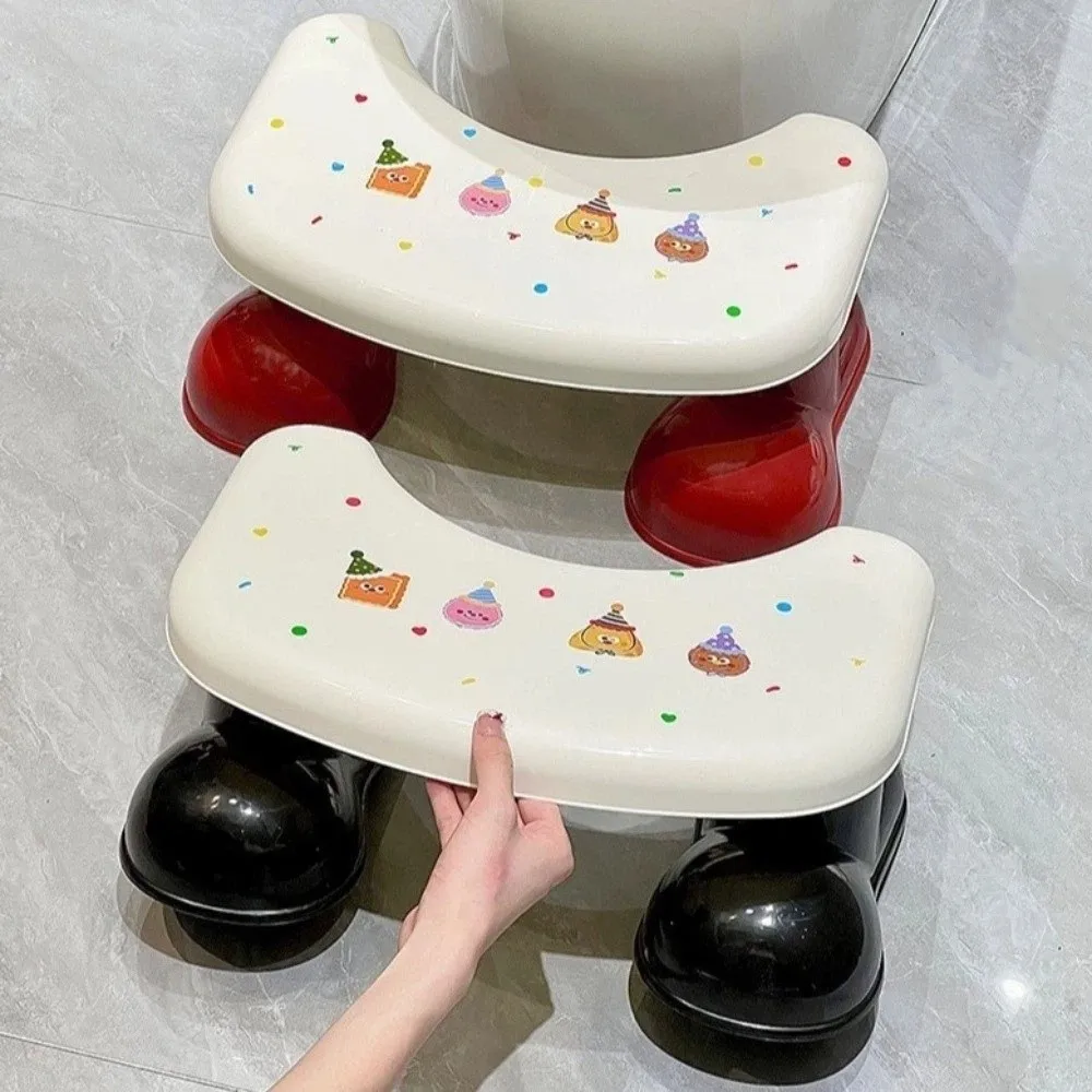 New Cartoon Footrest Toilet Sturdy Practical Bathroom Step Stool Non-Slip Toilet Squat Stool Bathroom Use image 2