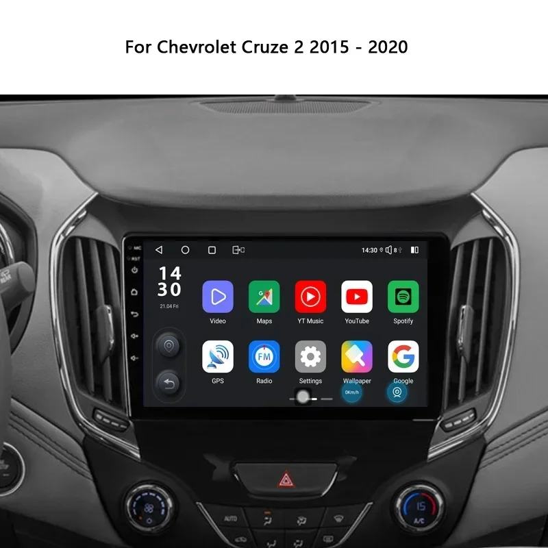 9Inch Car Stereo Android Radio Multimedia Player With Navigation GPS For Chevrolet Cruze 2 2015 To 2023 Head Unit 8G+128GAuto