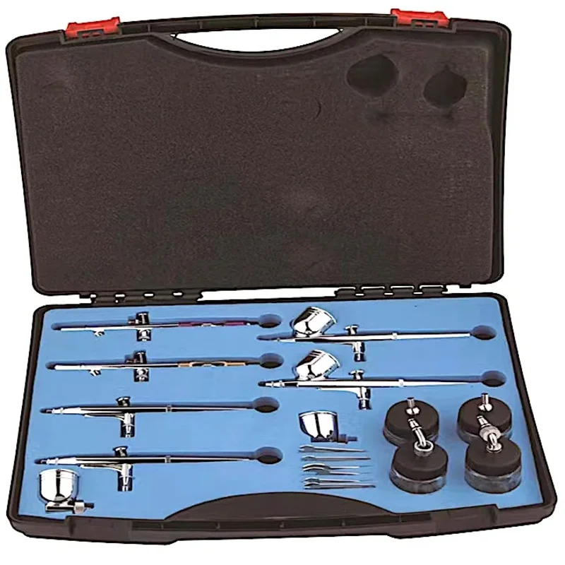 

TY92713AK Аэрограф двойного действия с гравитационной подачей и сифонной подачей с чашкой для жидкости объемом 7 мл и 22 мл идеально подходит для лица, тела и тонких деталей.