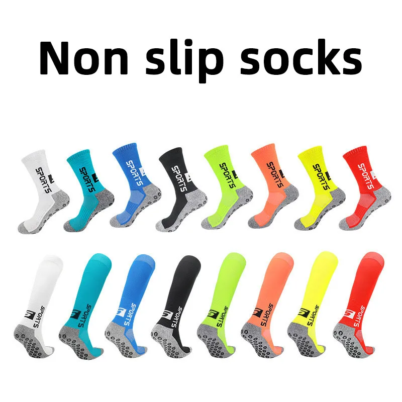 Good Non Slip Long-Tube Football Socks Adults Men Kids Anti Slip Soccer Cycling Running Antibacterial Deodorant Sports Grip Sock