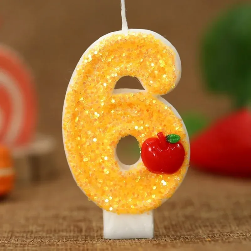 3D Apple Candle for Birthday Cake Happy Birthday Cake Handmade Candle Birthday Wedding Cake Topper Anniversary Party Decoration