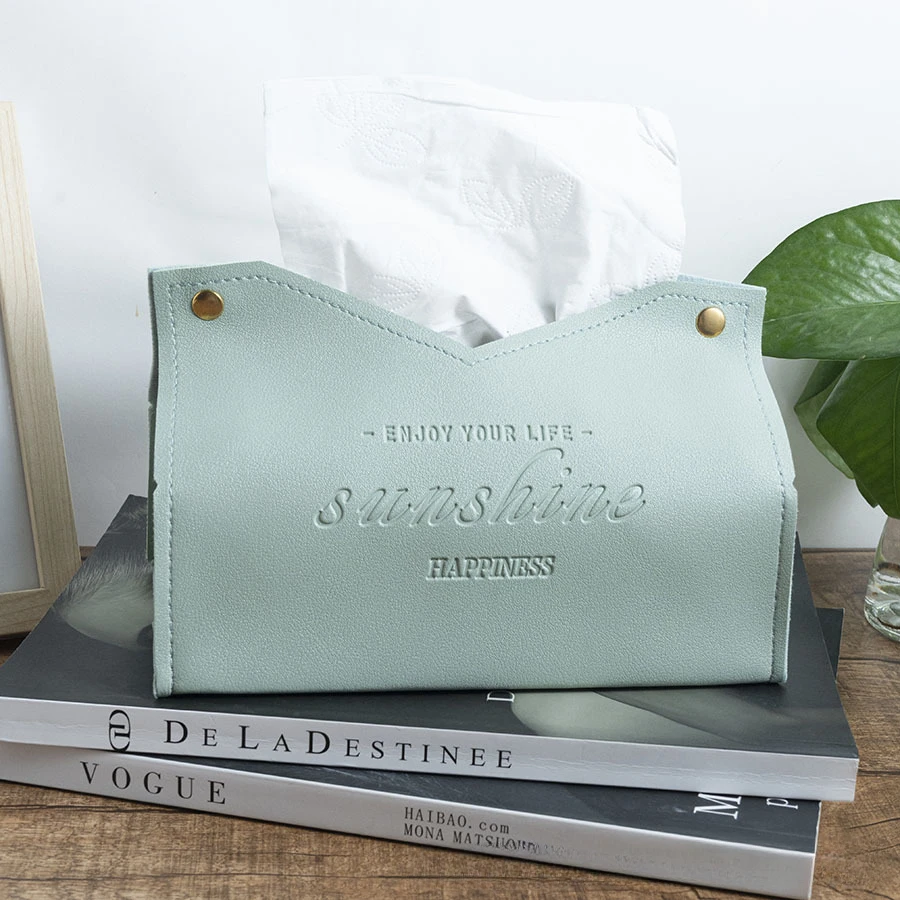 1pc Elegant PU Leather Tissue Box Holder, Rectangular Simple Life Design, Decorative Storage for Home, Living Room, Hotel image 6