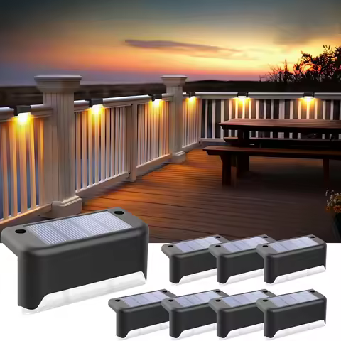 1pcs 4pcs Solar Deck Lights Outdoor Solar Lights Waterproof Garden Light Solar Stairs Light for Patio Stairs Railing Pathway