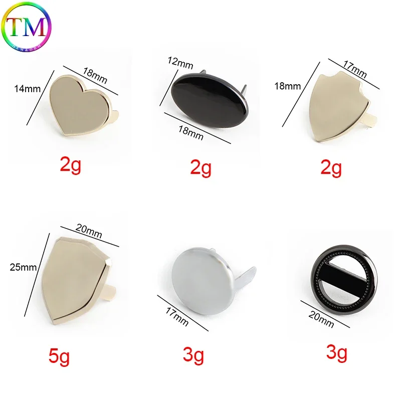 10/50/100PCS Animal Style Heart-shaped Metal Labels Tag Hand Made Logo For DIY  Decorative Mark Labels Garment  Luggage Bags