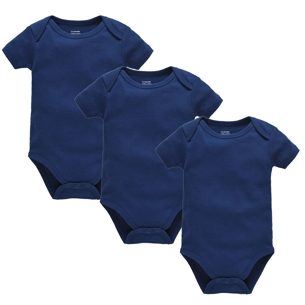 3Pcs/Lot Newborn Baby Bodysuits Solid White Cotton Short Sleeve Onesies Infant Basic Rompers Jumpsuits Baby Clothes 0-24M