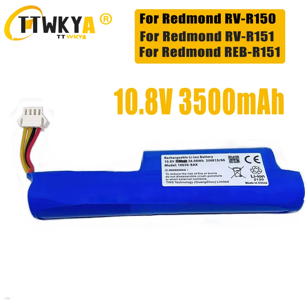 

10.8V 3500mAh Rechargeable Lithium Battery for Redmond Reb-R150 RV-R150 RV-R151 Vacuum Cleaner