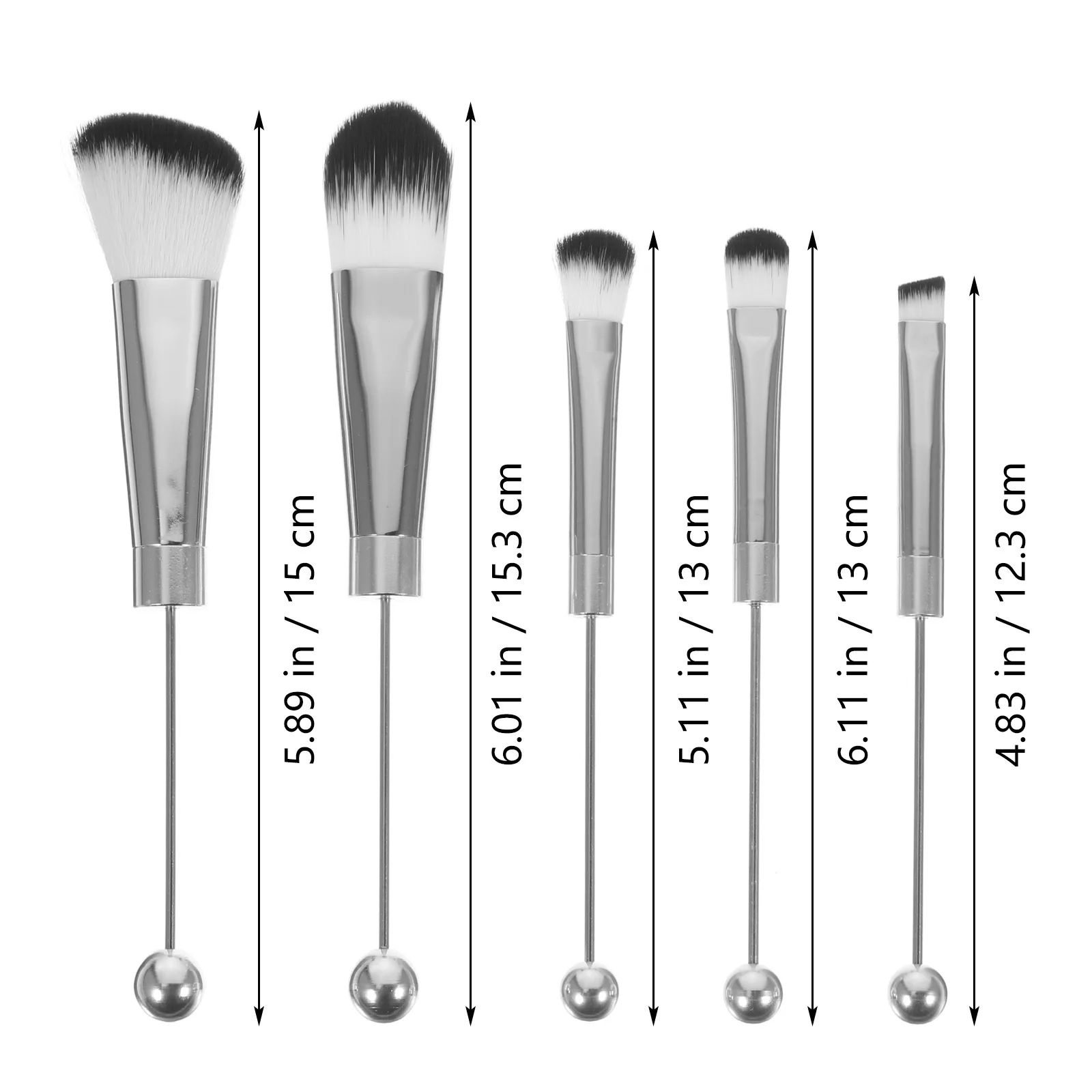 

5Pcs Makeup Brush Set Soft Bristles Sturdy Handle Easy Carry Store Women Eye Shadow Blush Loose Powder Brushes