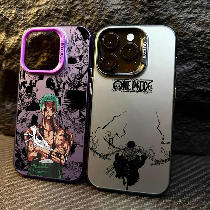 Image of Heißer Zoro One Piece Anime Handyhülle für iPhone 13 14 15 16 17 Pro Max Plus 16e 17E 17 Air 11 12 18 Pro Stoßfeste Schutzhülle