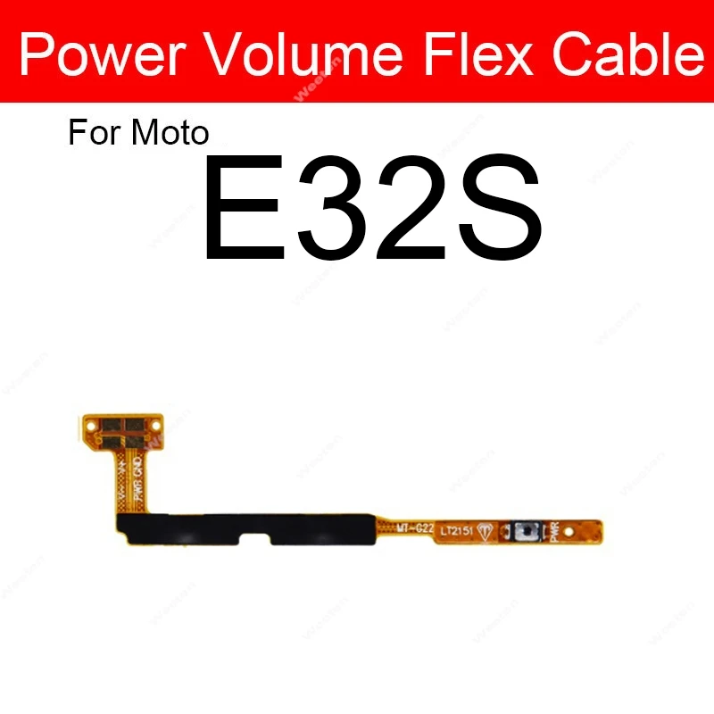Power Volume Key Side Button Flex Cable For Motorola Moto E13 E20 E22 E30 E32 E32s E40 On/Off Power Volume Flex Ribbon Parts