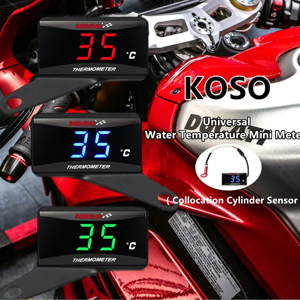 Wskaźnik temperatury głowicy cylindrów KOSO Motocyklowy cyfrowy czujnik ekranu LCD SAMCI Uniwersalne wskaźniki temperatury cylindrów ﻿