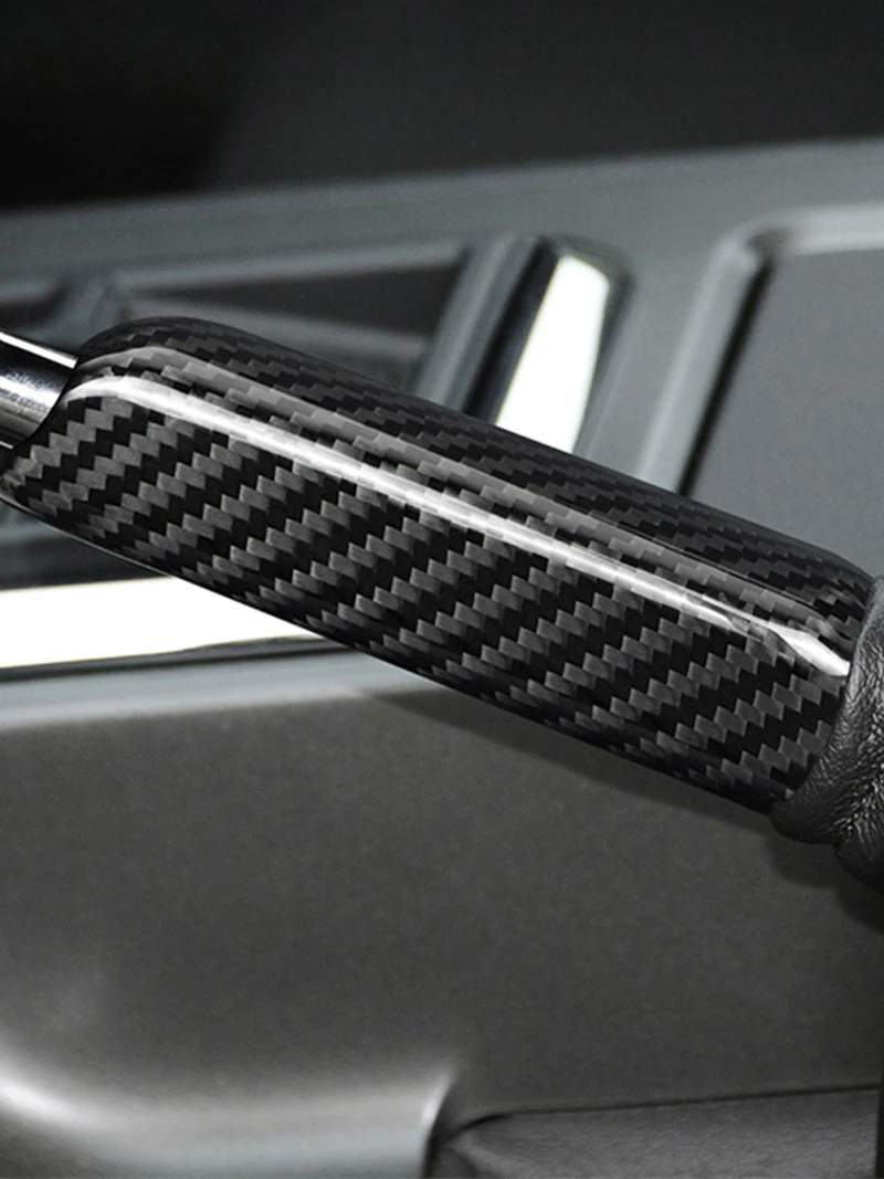 

Hard Carbon Fiber Cover For Mustang 2010 2011 2012 2013 2014 Replace Handbrake Grip Handle Interior Trim Accessories