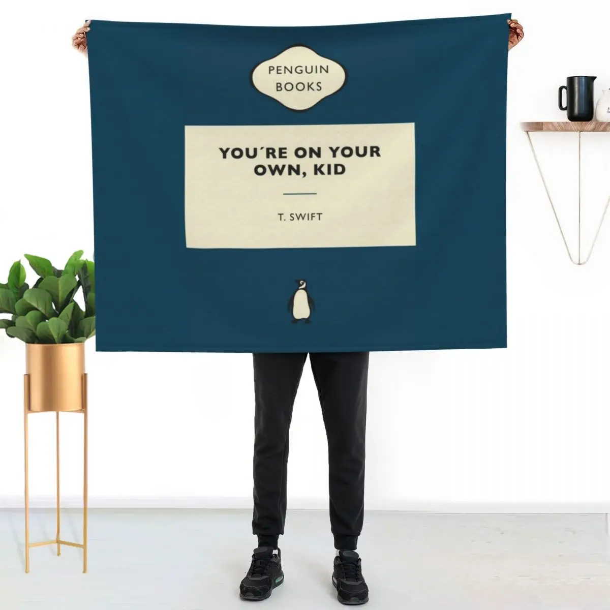 youre on your own kid book cover Throw Blanket Travel Size Cozy Blanket for Plane Train