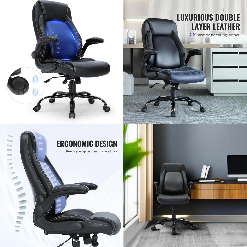 

эргономичное кресло из искусственной кожи с высокой спинкой и усовершенствованной поясничной опорой для руководителей