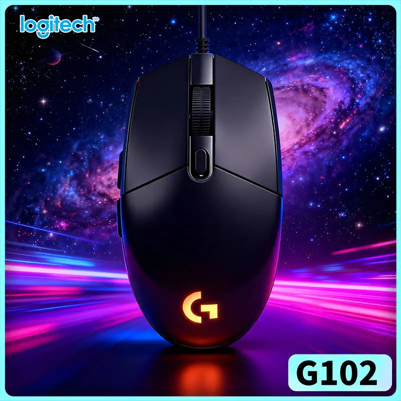 Logitech G102 Gaming Mouse, HERO Sensor Technology, 16.8M RGB Colors, 6 Keys, 20M Clicks for PC/Mac Gaming & Office