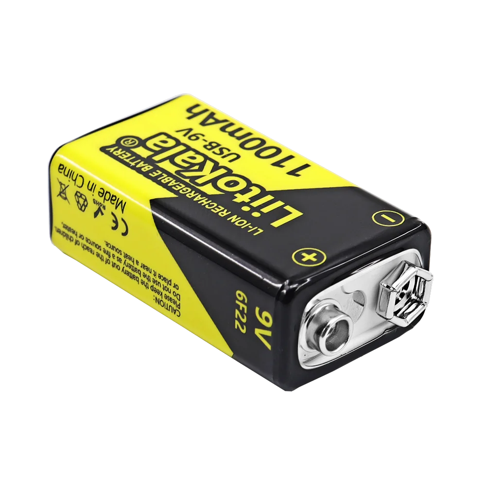 1-20PCS LiitoKala USB-9V 1100mAh li-ion Rechargeable Battery Type-C USB 6F22 9V Battery for RC Helicopter Model Microphone Toy