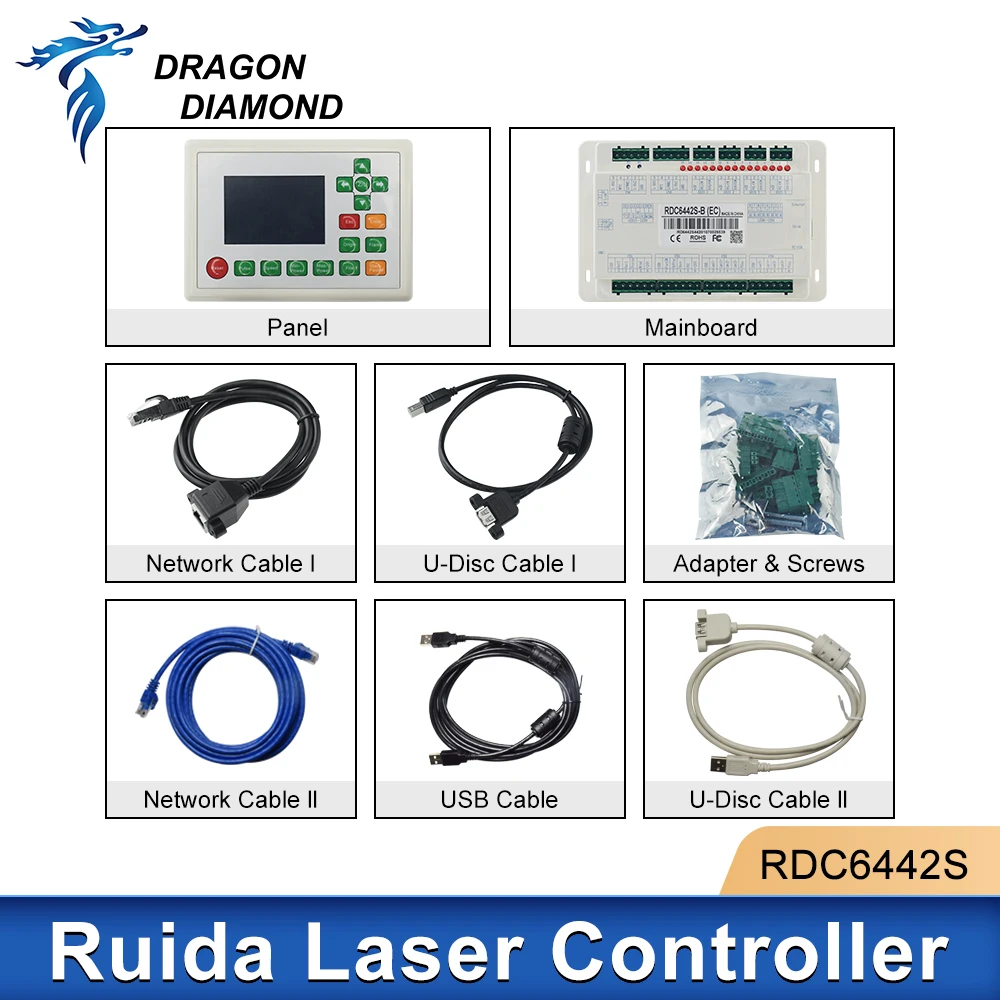 Ruida Co2 Lazer Denetleyici DSP Sistem Panelleri Film Membranı RDC6442S Lazer Gravür ve Kesme Makinesi için RDC 6442 6442G 6442S