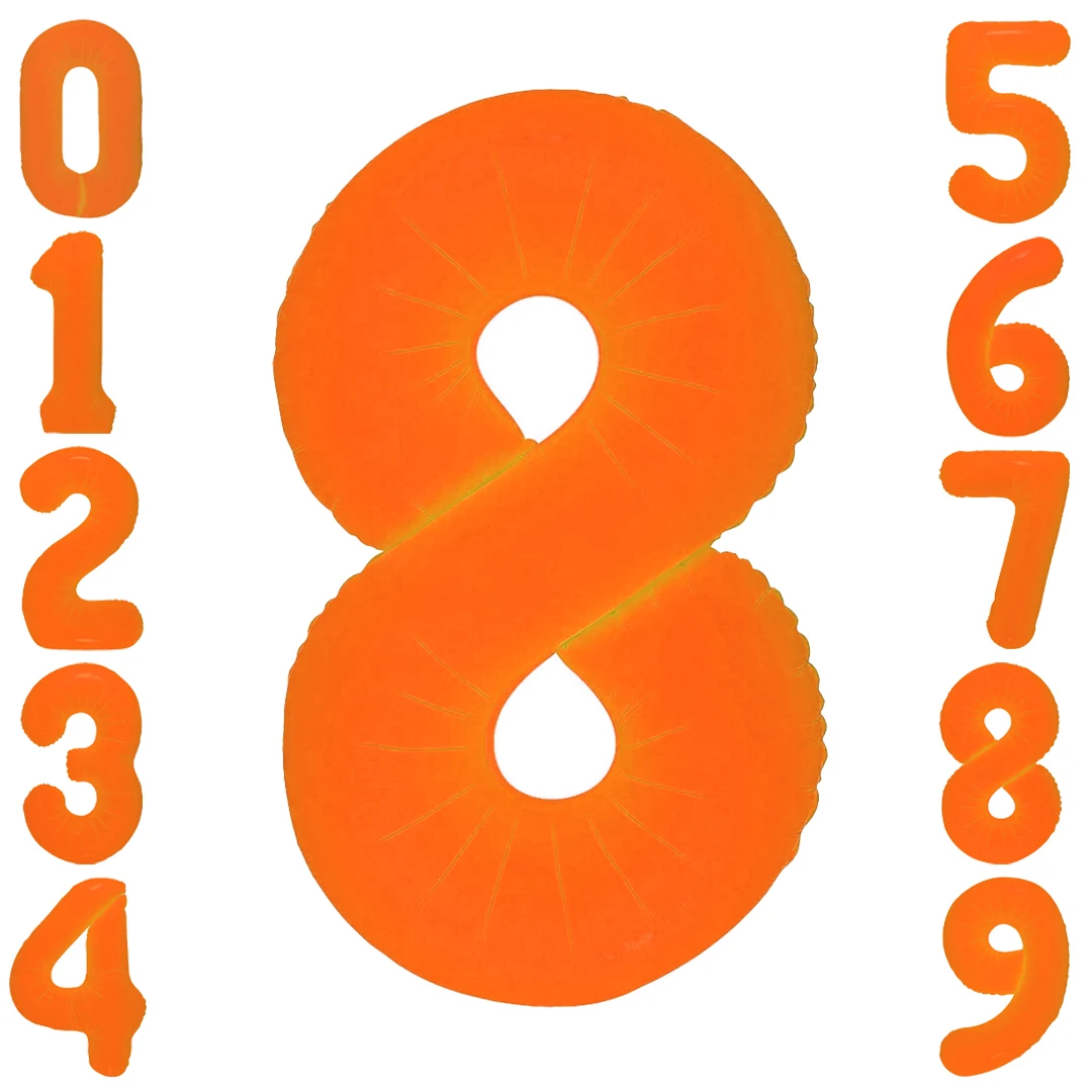 40 Zoll orange neonfarbene digitale Ballons mit Aluminiumfolienballons der Zahlen 0-9 für Geburtstags-, Abschluss- und Partydekoration. – Detail 10
