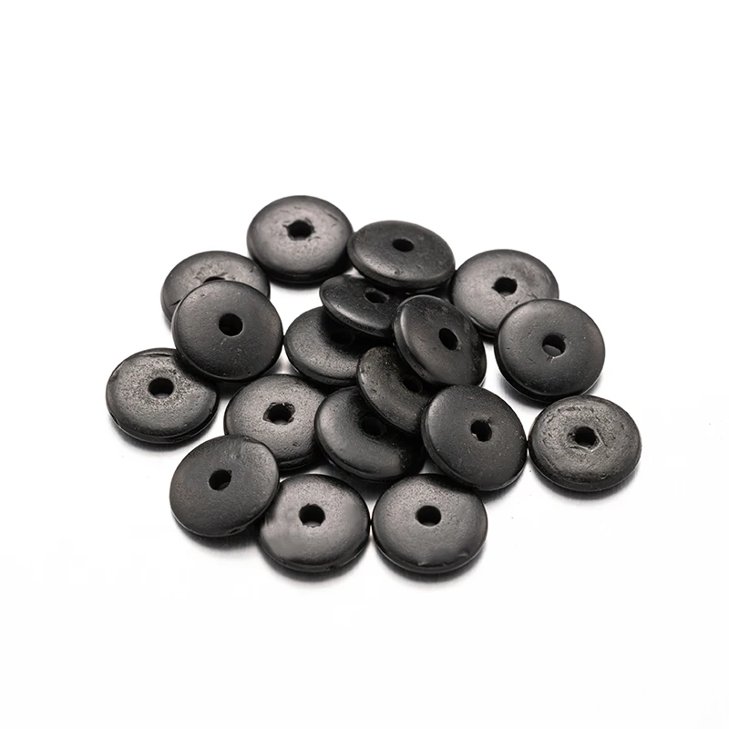 50pcs Brown Coconut Shell Oblate Flat Spacer Loose Beads For DIY Bracelet Necklace Jewelry Making Supplies Materials Wholesale