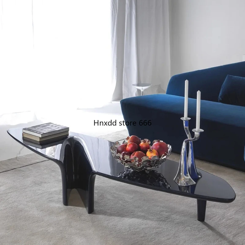 Special-shaped fiberglass waterfall coffee table simple and light luxury