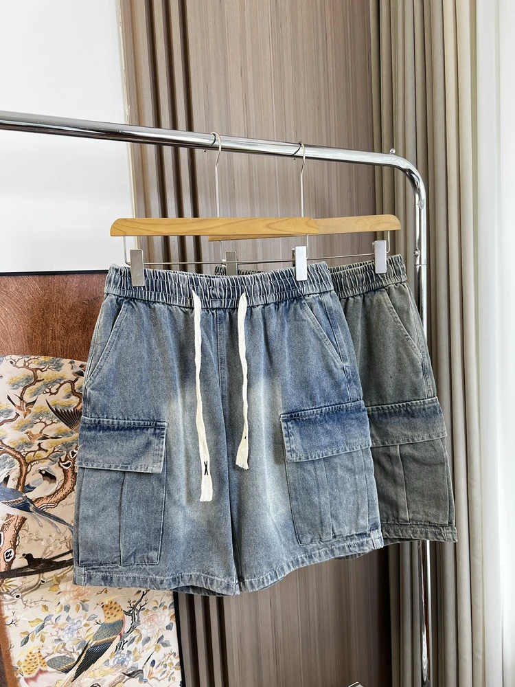 الرجعية الأمريكية Waed عارضة الرجال الصيف orts كبيرة كيت الدنيم الشبابية Vitali Sle تنفس العادية رقيقة