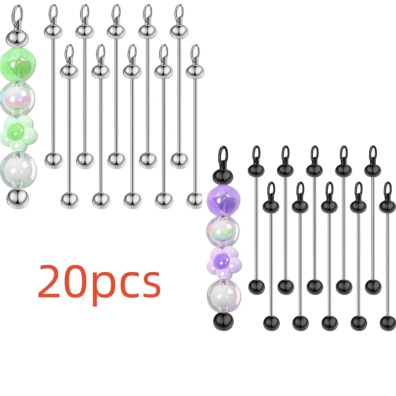 Metal Blank Keychains Key Rings Keychains Without Beads Connector Links Decorative Accessories Bags Pendants Gifts 20pcs