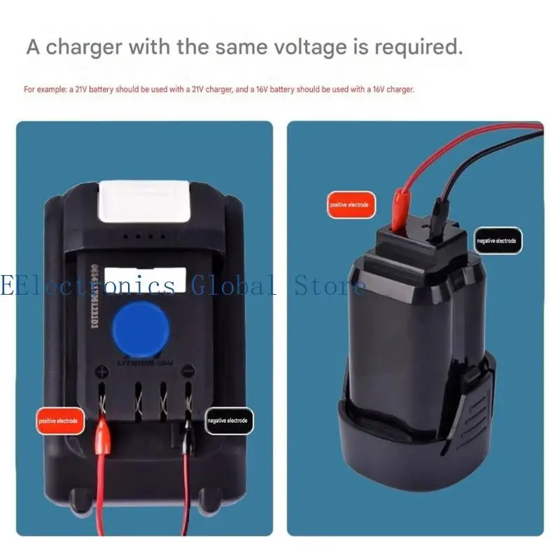 462B 2Pieces 5.5X2.1mm Male To C45 Male Blade Battery Charging Wire For 12V to 42V Electric Tools Flexible Battery Cable