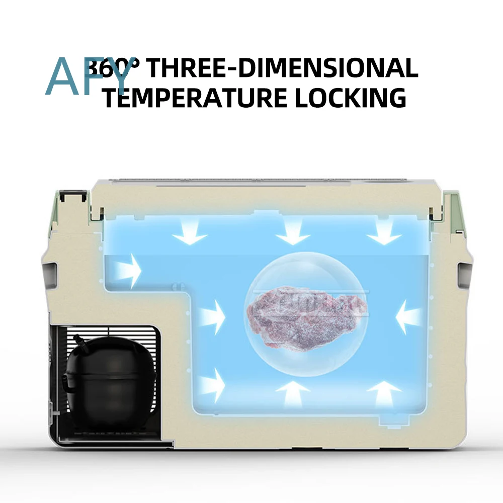 Portable Camping Refrigerator for Car Home Dual Use Compressor Cooling Mini Fridge with Temperature Control 12V 24V DC