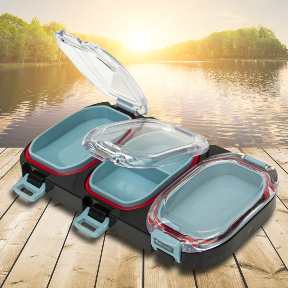 

Водонепроницаемый магнитный ящик для рыболовных принадлежностей с 3 отсеками для хранения крючков и аксессуаров для ловли баса и карпа