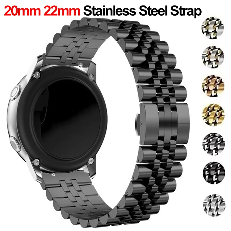 20mm 22mm Stainless Steel Strap for Samsung Galaxy Watch 7 6 5 40/44mm Metal Band for Huawei Watch GT6 GT5 GT4 46MM  Bracelet