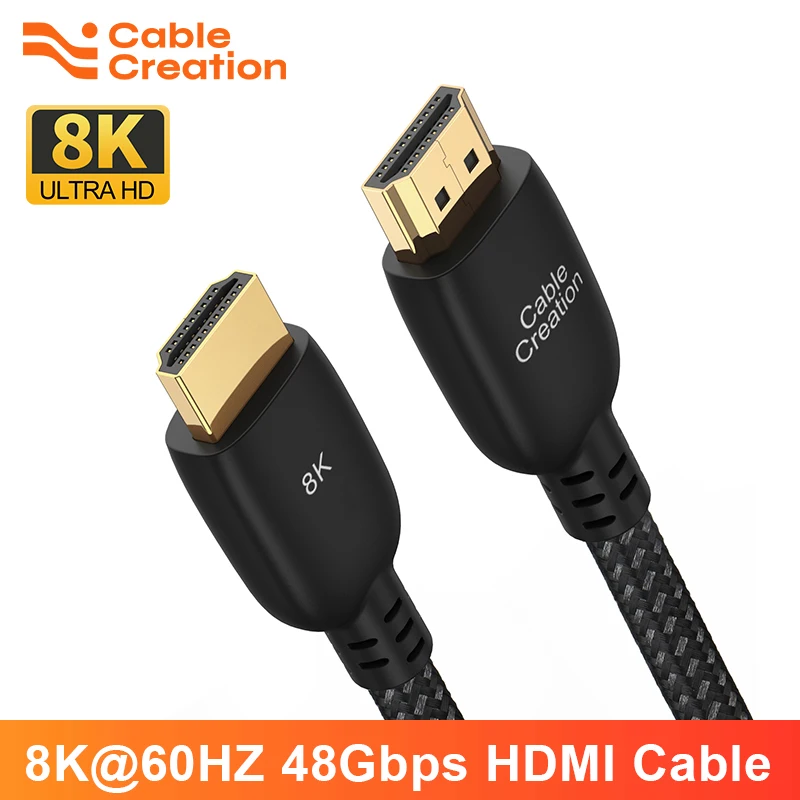 

CableCreation HDMI 8K 60Hz Cable 2.1 48Gbps 4K 120Hz eARC HDR HDCP 2.2 2.3 for Sony LG Samsung TV Box PS5 PS4 Xbox Projector