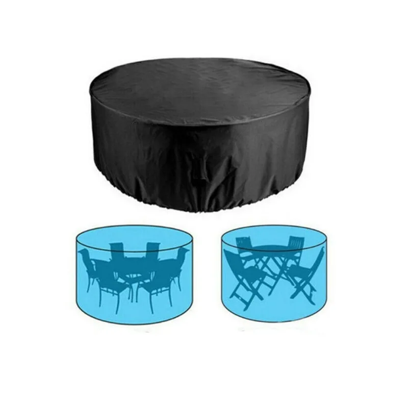 Large Round Waterproof Furniture Cover, Outdoor Garden Patio Table Chair Set